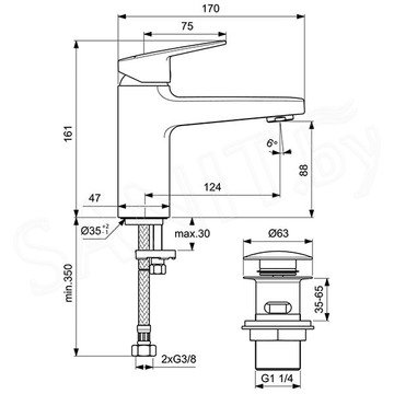 Смеситель для умывальника Ideal Standard Ceraplan BD229AA