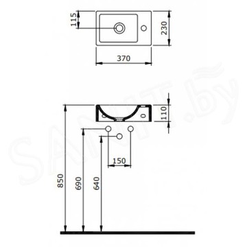 Умывальник Bocchi Milano 1419-004-0326