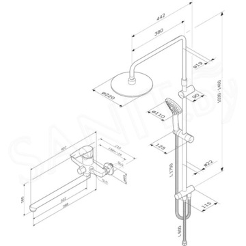 Душевая стойка AM.PM Gem F40890A94