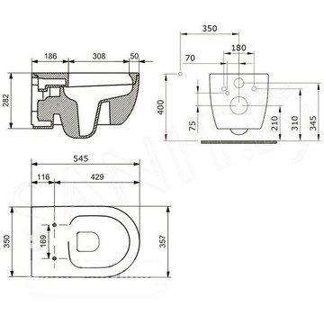 Подвесной унитаз Bocchi V-Tondo Rimless белый матовый