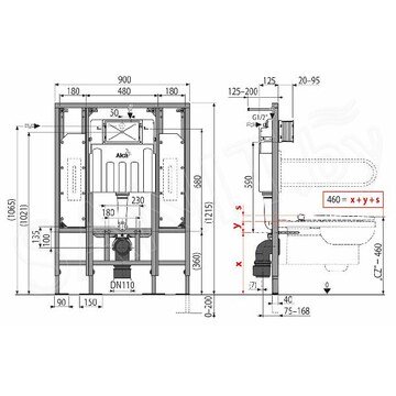 Система инсталляции AlcaPlast AM101/1300H Sadromodul