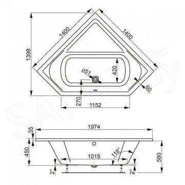 Акриловая ванна Vagnerplast Cavallo Corner