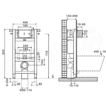 Система инсталляции OLI Expert 82 885065 + клавиша смыва Iplate 670004