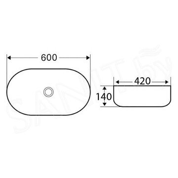 Умывальник BelBagno BB1084-H316