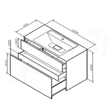 Тумба под умывальник AM.PM Inspire V2.0 80 / 100 подвесная графит матовый