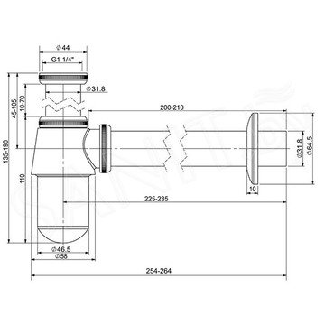 Сифон для умывальника Wellsee Drainage System 182103000