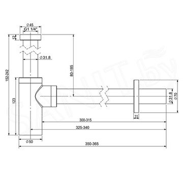 Сифон для умывальника Wellsee Drainage System 182104000