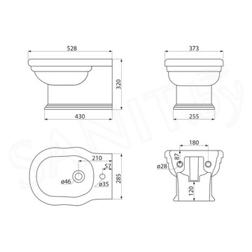 Подвесное биде BelBagno Boheme BB115BH