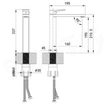 Смеситель для умывальника Iddis Bridge BRDSB01i01