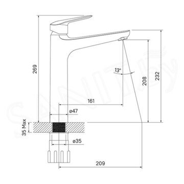 Смеситель для умывальника Iddis Torr TORSB01i01