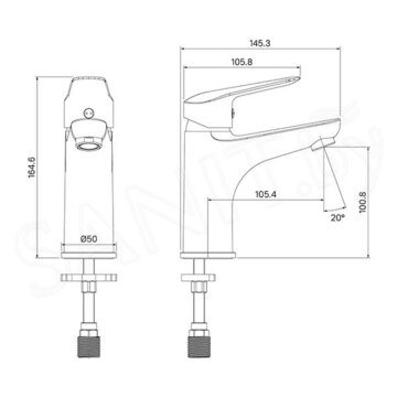 Смеситель для умывальника Iddis Torr TORSB00i01