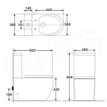 Напольный унитаз BelBagno Amanda BB051CPR безободковый