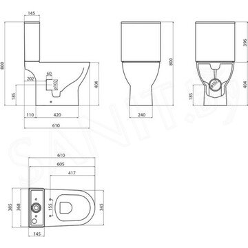 Напольный унитаз BelBagno Lounge BB045CPR безободковый