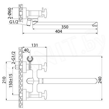 Смеситель для ванны Iddis Acros ACRSBL2i10WA