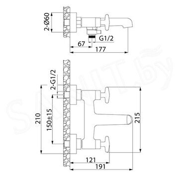 Смеситель для ванны Iddis Acros ACRSB02i02WA