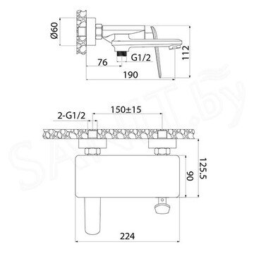 Смеситель для ванны Iddis Dash DASSB00i02WA