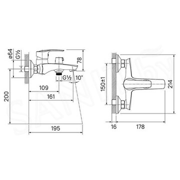 Смеситель для ванны Iddis Duglas DUGSB02i02WA