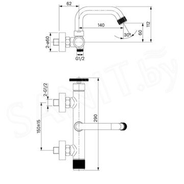 Смеситель для ванны Iddis Grange GRAGMR2i02