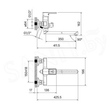 Смеситель для ванны Iddis Bild BILSB00i10WA