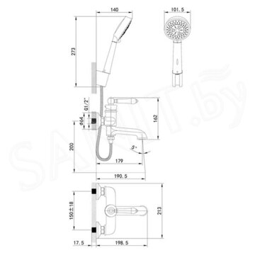 Смеситель для ванны Iddis Oxford OXFSB02i02