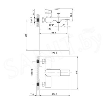 Смеситель для ванны Iddis Bridge BRDSB00i02WA