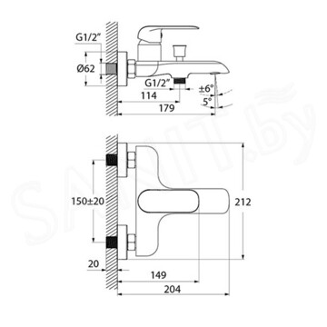 Смеситель для ванны Iddis Calipso CALSB00i02WA