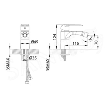 Смеситель для биде Iddis Calipso CALSB00i04