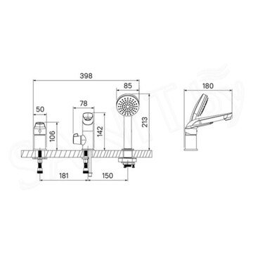 Смеситель на борт ванны Iddis Torr TORSB30i07