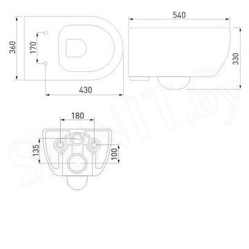 Подвесной унитаз Berges Ego XL Rimless 082118 / 082228 с крышкой Soft Close