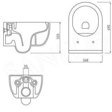 Подвесной унитаз Berges Ego Rimless 082122 с крышкой Soft Close