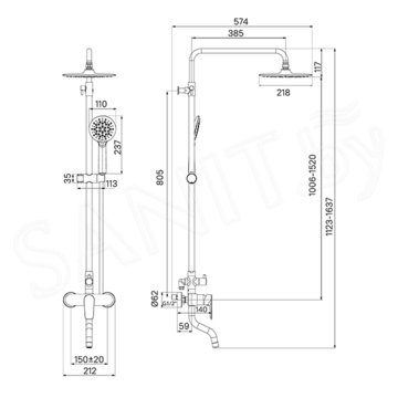 Душевая стойка Iddis Cloud CLOSB00i06