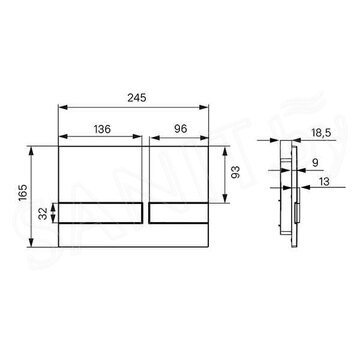 Кнопка для инсталляции Iddis Unifix 006 UNI06MBi77 / UNI06MWi77