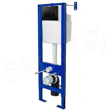 Комплект инсталляции Berges Atom Line 410 c кнопкой черной и подвесным унитазом Gamma с сиденьем Soft Close