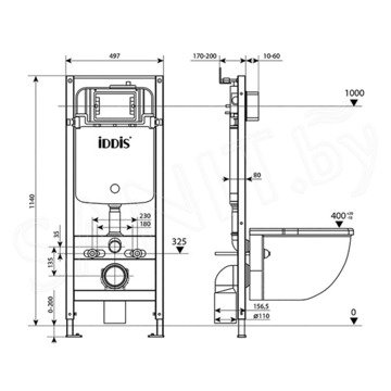 Система инсталляции для унитаза Iddis Optima Home OPH0000i32K с клавишей смыва