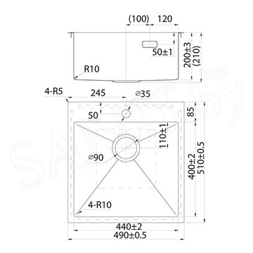 Кухонная мойка Iddis Haze HAZ49S0i77