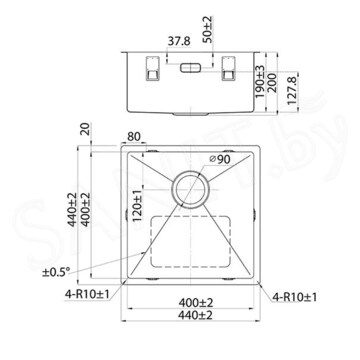 Кухонная мойка Iddis Edifice EDI44B0i77