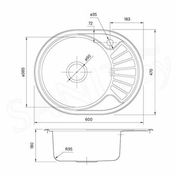 Кухонная мойка Iddis Suno S SUN60SRi77 / SUN60PLi77