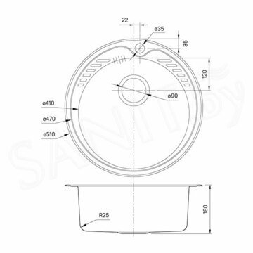 Кухонная мойка Iddis Suno S SUN51S0i77 / SUN49P0i77