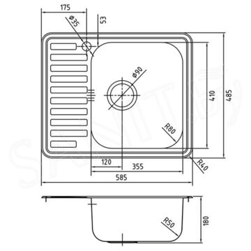 Кухонная мойка Iddis Strit S STR58SRi77 / STR58PLi77