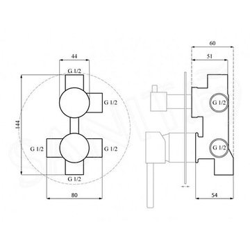 Душевая система скрытого монтажа Calani Nexos S Chrome CAL-B0009