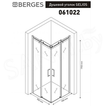 Душевой уголок Berges Wasserhaus Gelios квадратный