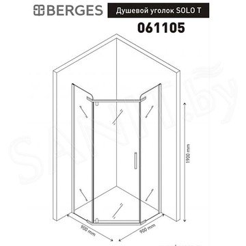 Душевой уголок Berges Wasserhaus Solo T Black