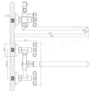 Смеситель для ванны Rossinka RS42-80