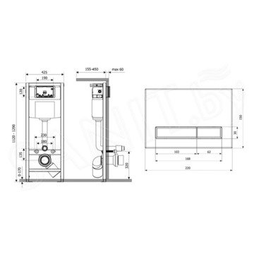 Комплект инсталляции для подвесного унитаза Lavinia Boho Relfix 5 в 1 77020055 / 77020056