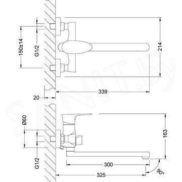 Смеситель для ванны Lemark Nero LM0251C