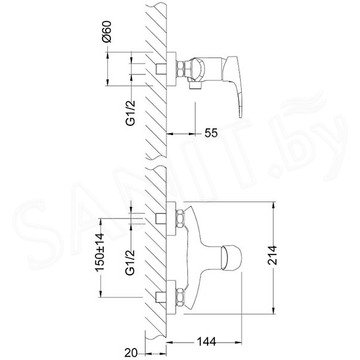 Смеситель для душа Lemark Linara LM0403C