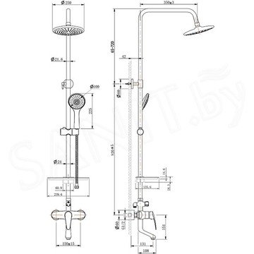 Душевая стойка Lemark Linara LM0462C