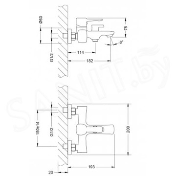 Смеситель для ванны Lemark Evitta LM0514C