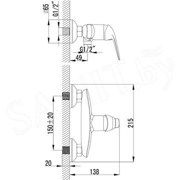 Смеситель для душа Lemark Plus Advance LM1203C