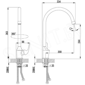 Смеситель для кухонной мойки Lemark Plus Advance LM1205C